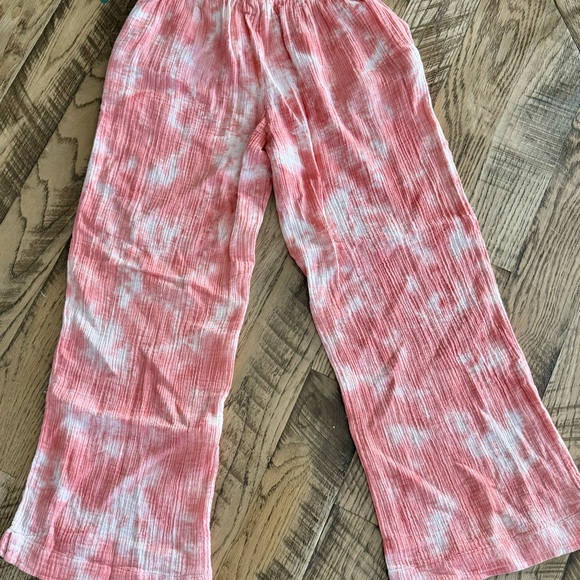 NWT Wide leg cropped gauzy beach palazzo pants - Picture 2 of 5